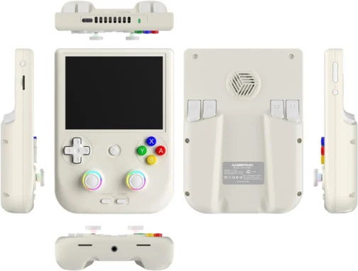 RG406V Handheld Game Console Preloaded Games RG 406V 4-inch IPS Multi-touch Screen Retro Game Console 128G UFS2.2 Android 13 Retro Emulator RG406V 5500mAh Battery 1080p DP WIFI Bluetooth Beige White - Imagem 9