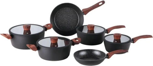 Brinox - Jogo de Panelas Revestimento Cerâmico Antiaderente Ceramic Life Sirius 6 Peças com Fundo de Indução - Preto - Imagem 2