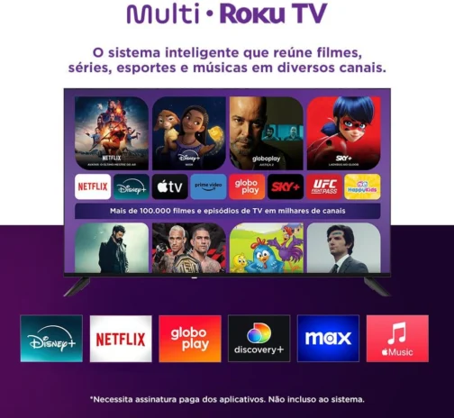 Smart TV 50" Roku Multi 4K Compatível com Alexa e Google Home - TL059M - Imagem 6