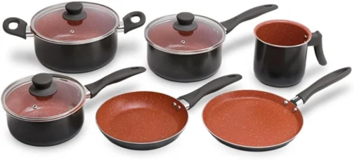 Brinox - Jogo de Panelas Antiaderente Ceramic Life 6 Peças Easy - Carbono - Imagem 4