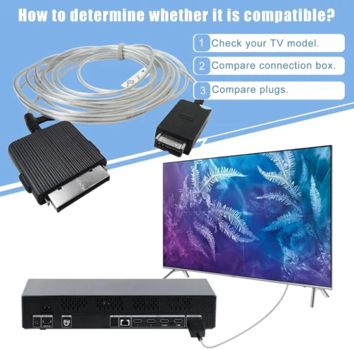 XSPANDER Cabo de conexão de TV BN39-02470A atualizado de 5 m para Samsung The Frame QLED 4K Smart TV One Invisible Connect Cord compatível com caixa de conexão modelo BN96-54413V, BN44-01066B - Imagem 5