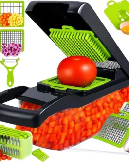 Cortador Fatiador Ralador de Legumes Multifuncional 16 em 1 – Fatiador de Bandolim Máquina Profissional de Cortar Alimentos Cebolas Vegetais Frutas Legumes Premium Hytalux