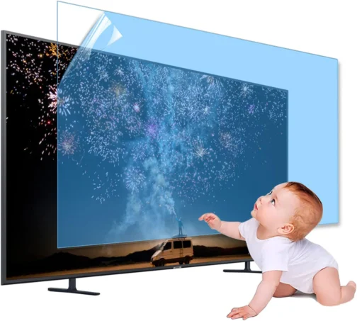 XRRX Película protetora de tela de TV de 43 a 65 polegadas, fosca, antirreflexo, para ambientes externos, internos, antiluz azul, à prova de poeira, alivia a tensão ocular e dorme melhor, para LCD, LED, OLED 4K / 1338 x 756 mm - Imagem 2