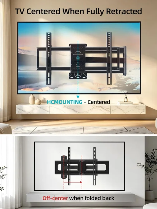 HCMOUNTING Braço longo de suporte de parede para TV de canto para TVs de 43 - Imagem 4