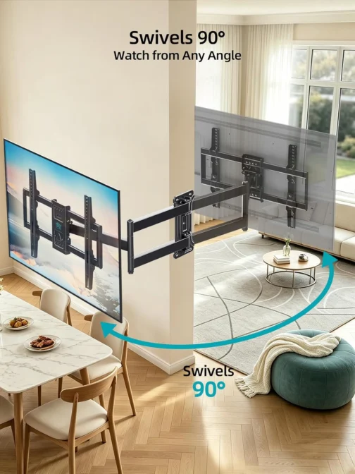 HCMOUNTING Braço longo de suporte de parede para TV de canto para TVs de 43 - Imagem 6