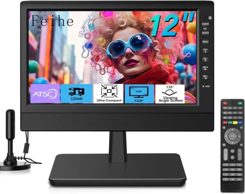 Feihe Tv Pequena Portátil De 12 Polegadas Com Tela Hd, Portas Hdmi E Usb, Sintonizador Digital Integrado E Design Compacto Para Uso Doméstico, Cozinha, Trailer E Viagens - Imagem 2