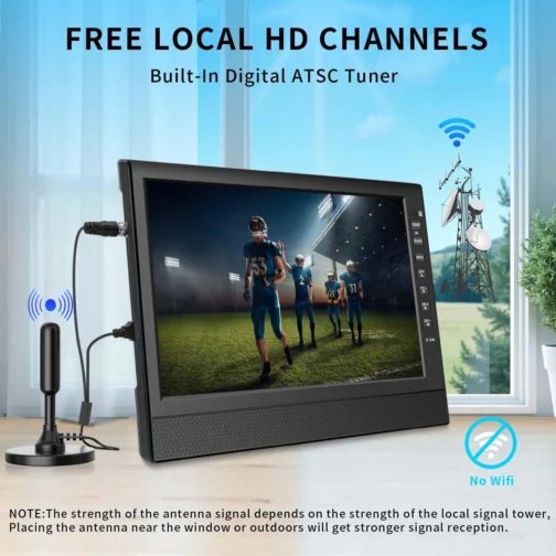 Feihe Tv Pequena Portátil De 12 Polegadas Com Tela Hd, Portas Hdmi E Usb, Sintonizador Digital Integrado E Design Compacto Para Uso Doméstico, Cozinha, Trailer E Viagens - Imagem 3