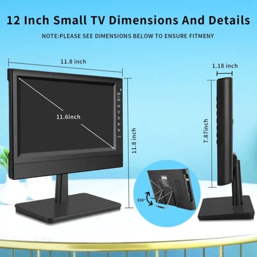 Feihe Tv Pequena Portátil De 12 Polegadas Com Tela Hd, Portas Hdmi E Usb, Sintonizador Digital Integrado E Design Compacto Para Uso Doméstico, Cozinha, Trailer E Viagens - Imagem 4