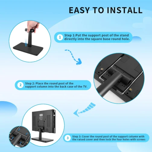 Feihe Tv Pequena Portátil De 12 Polegadas Com Tela Hd, Portas Hdmi E Usb, Sintonizador Digital Integrado E Design Compacto Para Uso Doméstico, Cozinha, Trailer E Viagens - Imagem 6