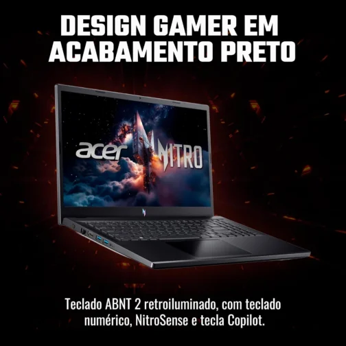 Notebook Gamer Acer Nitro V15 ANV15-52-52VN Intel® Core™ i5-13420H 13ªG 512 GB SSD 16 GB RAM RTX 4060 15.6” - Imagem 6