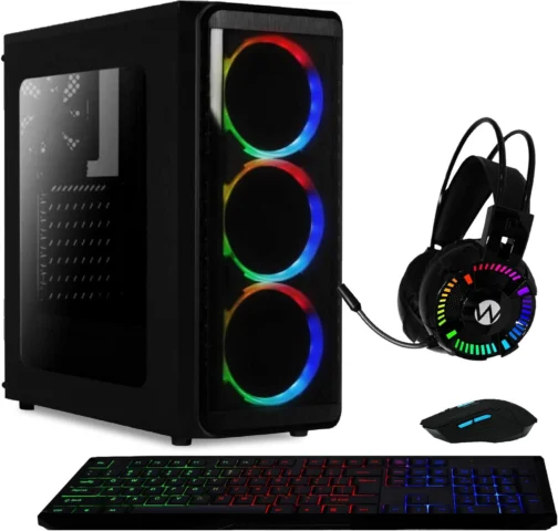 Skill Gaming PC Gamer AMD 6-Core CPU 3.8Ghz 8GB (Placa de vídeo Radeon R5 2GB) SSD 120GB Kit Gamer Skill, Preto, 40456 - Imagem 2