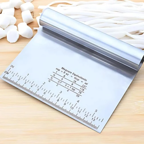 Espátula Multiuso Inox Premium com Régua de Medição 15cm Prática para Confeitar Cortar Raspar Organizar Dividir Alimentos Massas Legumes Bolos Pães Ideal para Cozinha de Fácil Manuseio - Imagem 7
