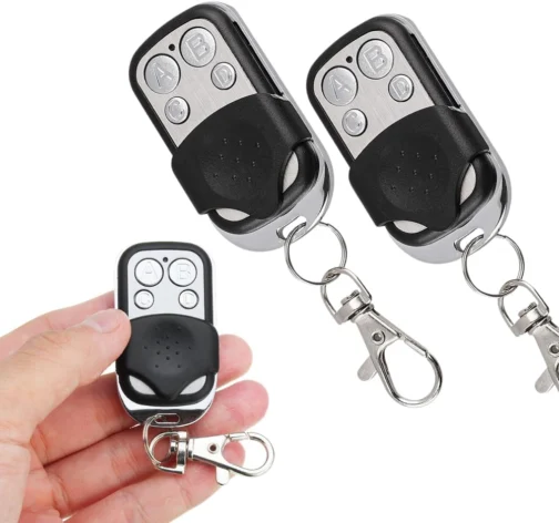 Kit 2 Controles Remotos para Portão Eletrônico 433MHz | Duplicador Universal 4 Botões | Compatível com Alarmes, Portões e Cercas | Compacto com Chaveiro Metálico - Imagem 2