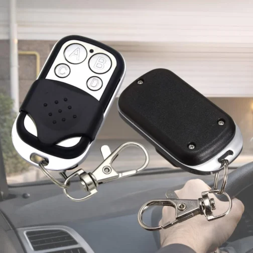 Kit 2 Controles Remotos para Portão Eletrônico 433MHz | Duplicador Universal 4 Botões | Compatível com Alarmes, Portões e Cercas | Compacto com Chaveiro Metálico - Imagem 3