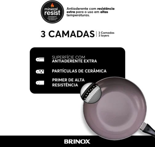 Brinox - Jogo de Panelas 8 Peças Ceramic Life Smart Plus - Preto - Imagem 8