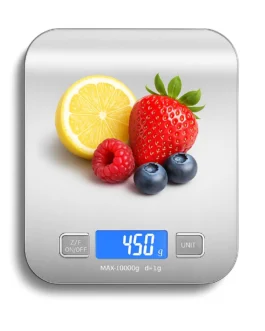 Balança de Cozinha Digital Premium em Inox Resistente à Água Portátil Base Antiderrapante Visor de Alta Definição Pesagem Precisa de 1g a 10kg Durável Moderna e Ideal para Alimentos Frescos