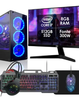 PC Gamer Completo Intel Core i7 8GB SSD 512GB Monitor 19″ Fonte 300W Kit Gamer Strong Tech