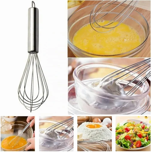 Mimo Style Batedor de Ovos e Massas Fouet, Inteiramente em Aço Inoxidável, Excelente Durabilidade e Belo Design, Útil Para Diversas Receitas Como Massas de Bolo, Tortas, Pães, Cremes, Claras em Neve - Imagem 9