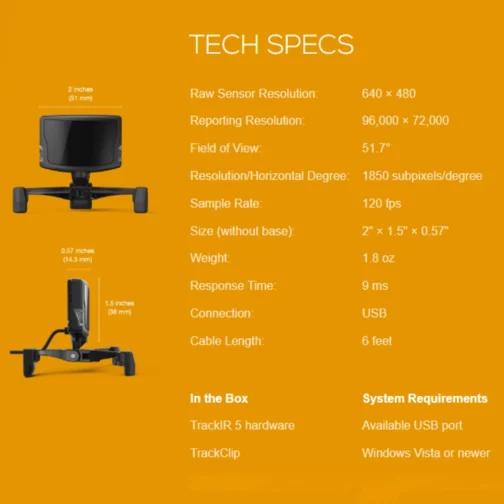 TrackIr 5 Optical Head Tracking System Bundle + Track Clip PRO - Imagem 7