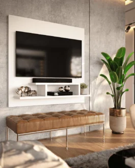 Genérico, Painel para TV Smart 32 Polegadas com Nicho Prateleira Sala Quarto Reilly – Branco