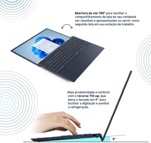 Notebook VAIO FE16 AMD Ryzen 5-5625U Windows 11 Home 32GB RAM 512GB SSD Wi-Fi 6 Tela 16'' IPS WUXGA Antirreflexo - Cinza Grafite - VJFE69F11X-B1011H - Permite upgrade de memória RAM e SSD - Imagem 9