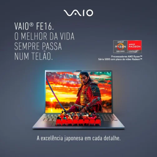 Notebook VAIO FE16 AMD Ryzen 5-5625U Windows 11 Home 32GB RAM 512GB SSD Wi-Fi 6 Tela 16'' IPS WUXGA Antirreflexo - Cinza Grafite - VJFE69F11X-B1011H - Permite upgrade de memória RAM e SSD - Imagem 13
