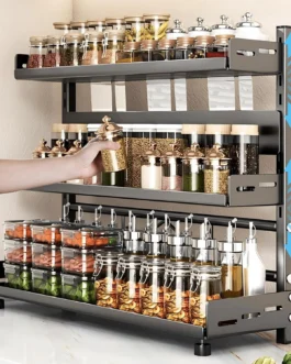 BEMMY Prateleira para Temperos de Cozinha, Organizador de Cozinha de 3 Níveis e Prateleira de Armazenamento, Armazenamento de Temperos 40CM