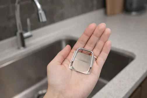 Porta Esponjas Pia Cozinha em Aço Inox Adesivo Organizador Pia (1 unidade) - Imagem 4