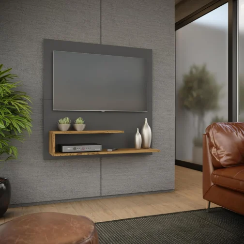 Painel Estante para Tv Home Oralndo Smart 32 Polegadas Nicho Sala Quarto (Preto) - Imagem 3