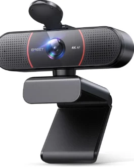 Webcam EMEET C960 4K, Sensor Sony UHD, Foco Automático PDAF, Microfones Duplos, Correção de Luz, FOV 73°, Capa de Privacidade