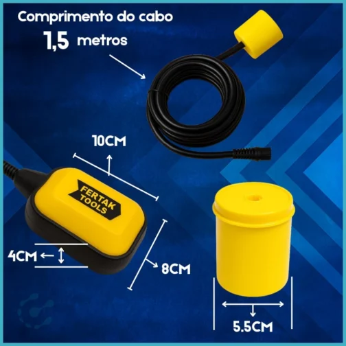 Fertak Boia Eletrica Nivel Agua Aut Eletronica Cabo 15a - Imagem 4