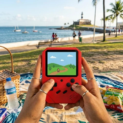 Vídeo Game Portátil | Console Integrado com muitos jogos | Tela Colorida | Portátil | Uso Infantil e Adulto (Vermelho) - Imagem 3