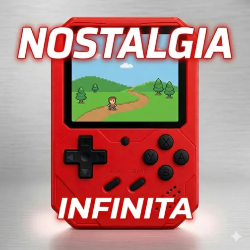 Vídeo Game Portátil | Console Integrado com muitos jogos | Tela Colorida | Portátil | Uso Infantil e Adulto (Vermelho) - Imagem 4