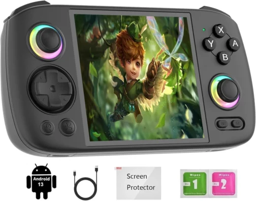 Voacle Console de Jogos Portátil Retrô Rg Cube, Sistema Android 13, Processador Unisoc T820, Tela Sensível Ao Toque Ips de 3,95", Bateria de 5200 Mah, Iluminação Rgb de 16 Milhões de Cores No Joystick - Imagem 2