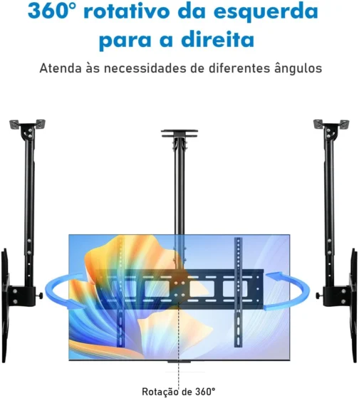 Suporte de Teto para TV 32 a 80 Pol, VESA 75x75 a 600x400 mm - Imagem 6