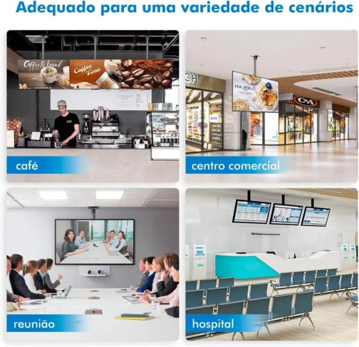 Suporte de Teto para TV 32 a 80 Pol, VESA 75x75 a 600x400 mm - Imagem 10
