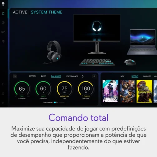 Notebook Gamer Alienware 16 AC16250, Intel Core 5 210H, Ubuntu Linux - Imagem 13