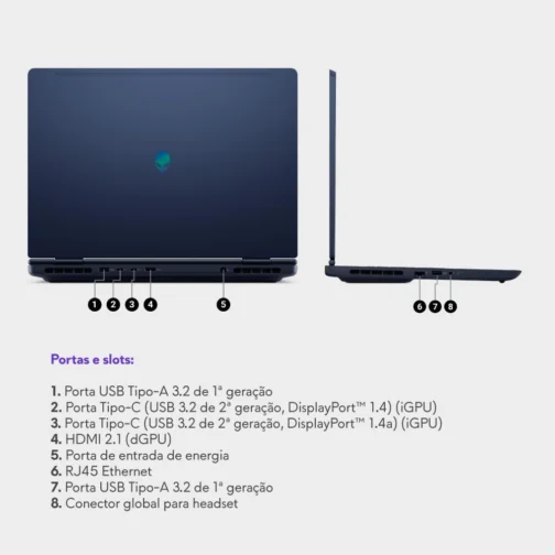 Notebook Gamer Alienware 16 AC16250, Intel Core 5 210H, Ubuntu Linux - Imagem 14