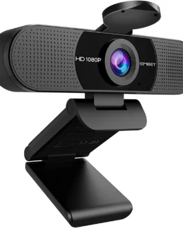 EMEET Webcam 1080p com microfone, câmera Web C960, webcam de streaming de 2 microfones, câmera de computador FOV de 90°, webcam USB Plug and Play para chamadas online/conferências,