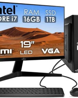 Computador Completo Intel Core i7 16GB SSD 1TB Monitor 19″ 4 Núcleos Super Turbo Pc Hdmi Teclado e Mouse Strong Tech