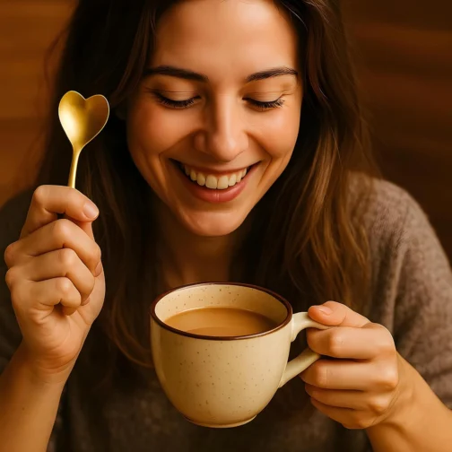 Kit Colher Coração Fofa para Cozinha Mesa Posta Douradas Café Sobremesa Chá Aço Inoxidável Kit Com 5 Colheres Coração - Imagem 3
