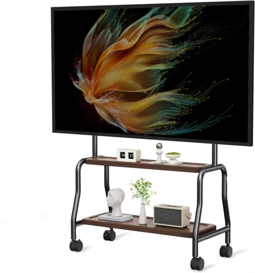 Suporte de TV com rodinhas de cavalete para TVs de 32 a 75 polegadas com - Imagem 2