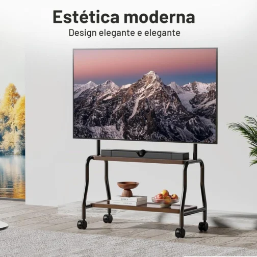 Suporte de TV com rodinhas de cavalete para TVs de 32 a 75 polegadas com - Imagem 8