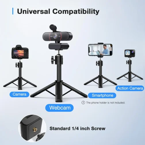 EMEET Webcam C960 4K com tripé, sensor Sony UHD 4K, mini tripé de altura ajustável com capa de privacidade, foco automático PDAF, microfones com cancelamento de ruído duplo, correção automática de - Imagem 4