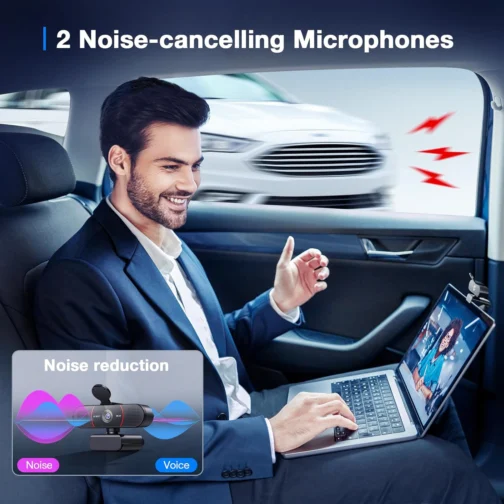 EMEET Webcam C960 4K com tripé, sensor Sony UHD 4K, mini tripé de altura ajustável com capa de privacidade, foco automático PDAF, microfones com cancelamento de ruído duplo, correção automática de - Imagem 6