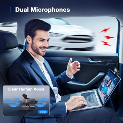 EMEET Webcam C960 4K com tripé, sensor Sony UHD 4K, mini tripé de altura ajustável com capa de privacidade, foco automático PDAF, microfones com cancelamento de ruído duplo, correção automática de - Imagem 7