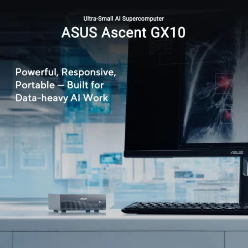 ASUS Supercomputador de IA pessoal Ascent GX10 com superchip NVIDIA GB10, RAM LPDDR5x de 128 GB, SSD PCIe G4x4 NVMe de 1 TB, Wi-Fi 7 e BT5.4, SO DGX e chassi de metal anodizado cinza com pés - Imagem 9