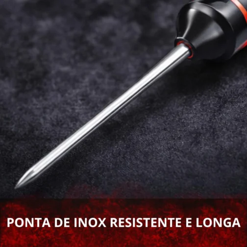 Termômetro Digital Culinário para Cozinha e Medição Rápida e Precisa, Ideal para Carnes, Churrasco, Líquidos e Alimentos, Display Fácil de Ler,Alta Precisão, Em Aço Inox, Uso Doméstico e Profissional. - Imagem 4