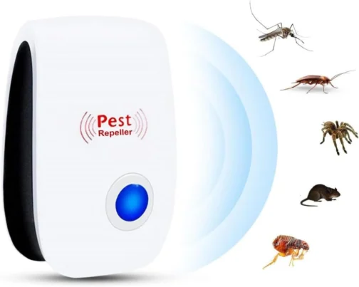 Repelente Eletrônico Ultrassônico Espanta Mosquitos Ratos Baratas Aranhas Formiga Moscas Insetos Seguro para Pets Humanos e Plantas Aparelho Elétrico - Imagem 2