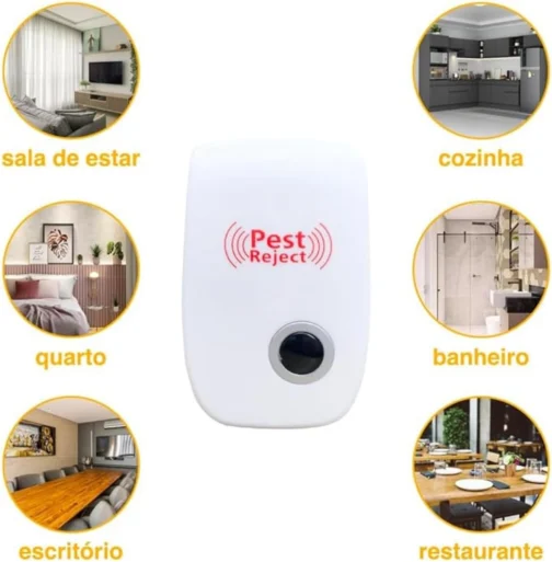 Repelente Eletrônico Ultrassônico Espanta Mosquitos Ratos Baratas Aranhas Formiga Moscas Insetos Seguro para Pets Humanos e Plantas Aparelho Elétrico - Imagem 5